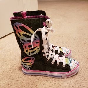 Girls Sketchers Twinkle Toe High Top Shoes